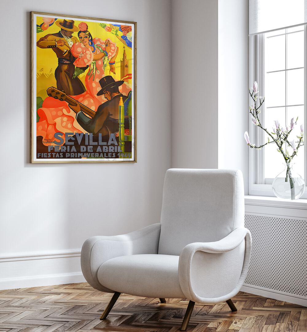 Vibrant SEVILLA I, VINTAGE TRAVEL POSTERS bring the essence of Spain to your home, perfect for art lovers.
