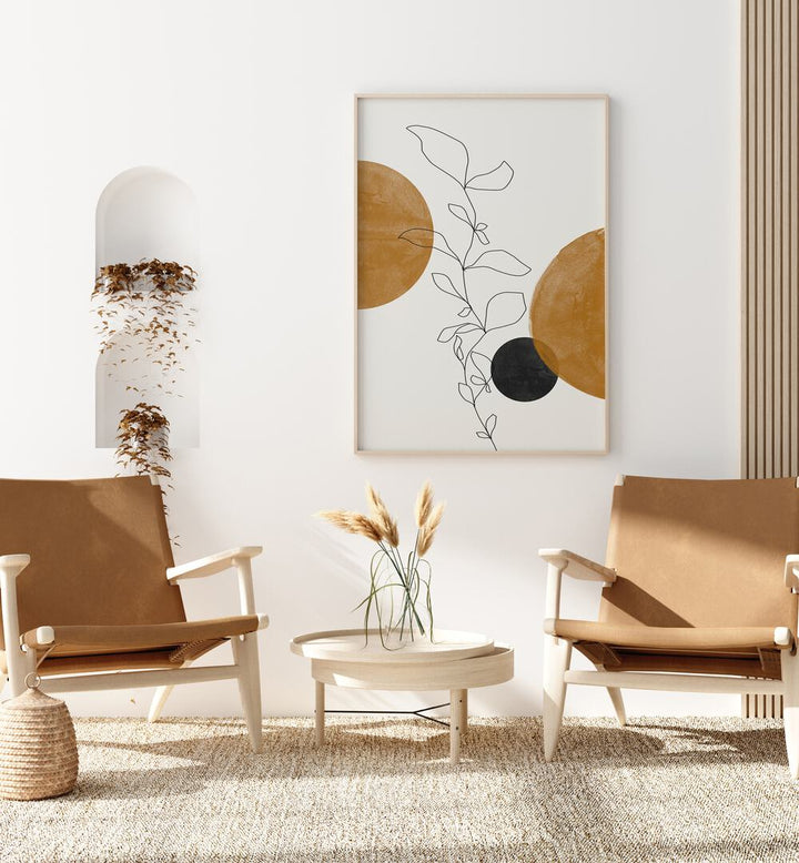 Stylish boho art paintings featuring line art flowers from The Miuus Studio, perfect for modern home decor.