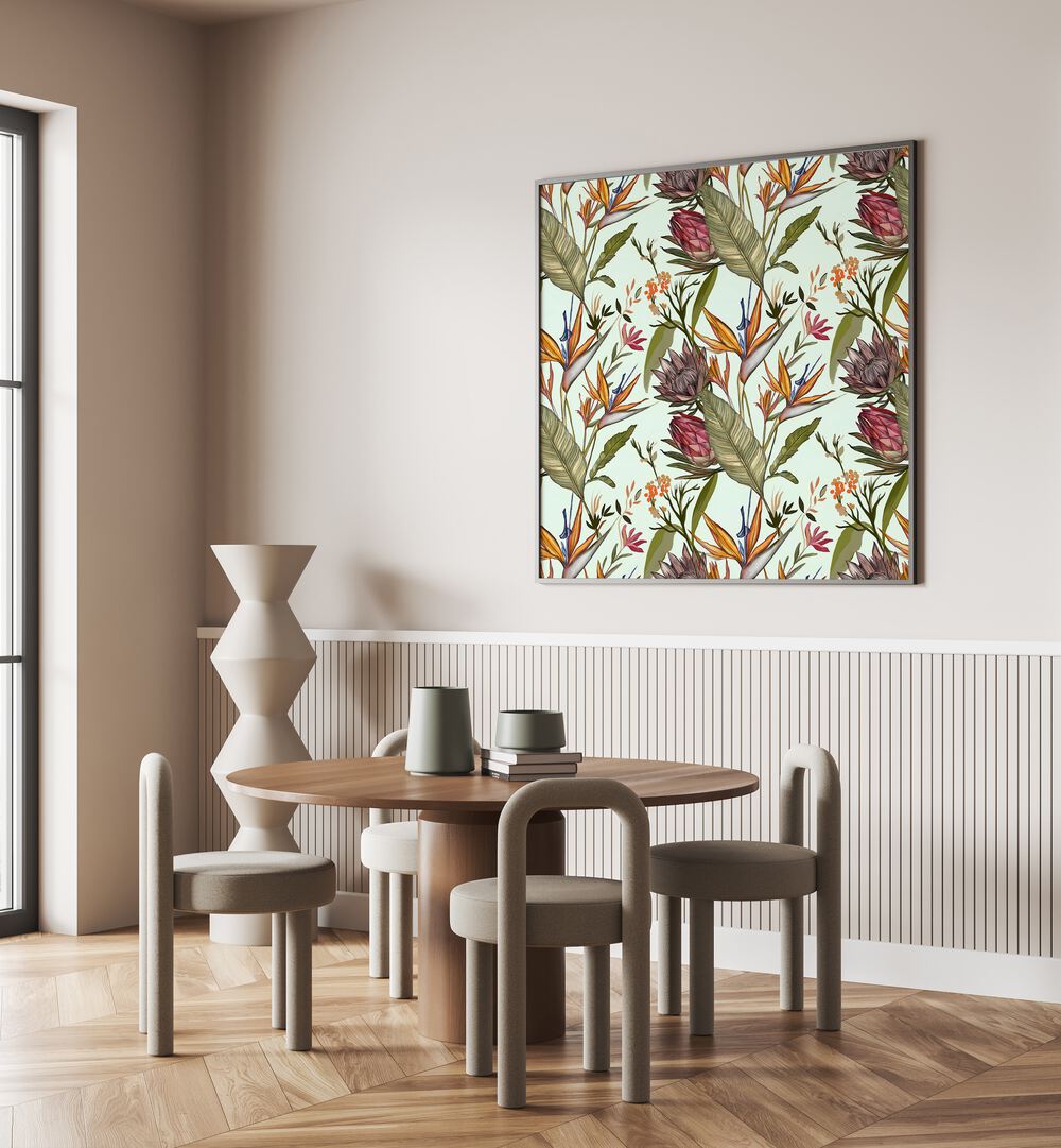 Vibrant SOLOS II, FLORAL FLOWER PAINTINGS enhance modern decor, blending style with nature's beauty in your home.