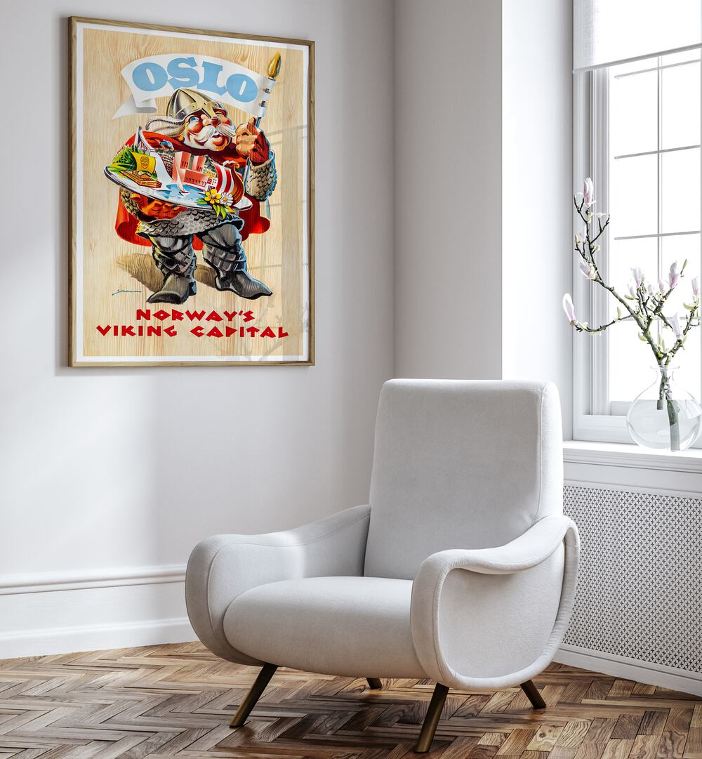 OSLO, VINTAGE TRAVEL POSTERS brighten up your space with nostalgic charm and Norway's Viking heritage.