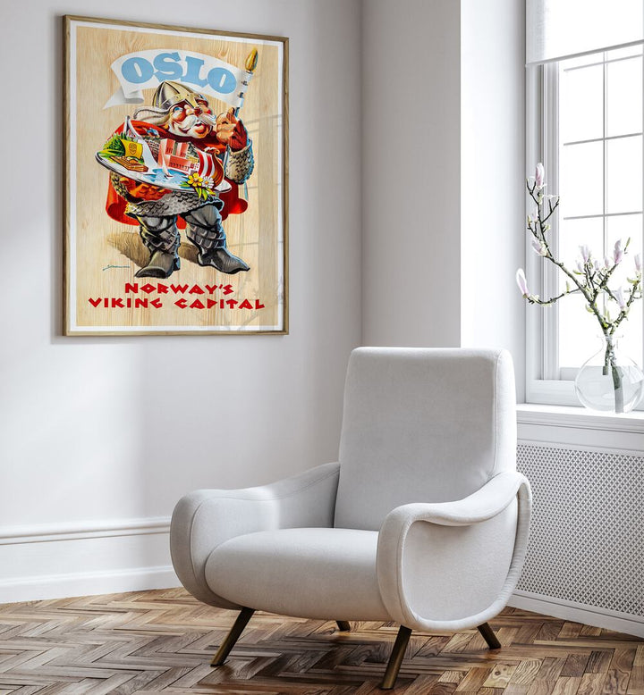 OSLO, VINTAGE TRAVEL POSTERS brighten up your space with nostalgic charm and Norway's Viking heritage.