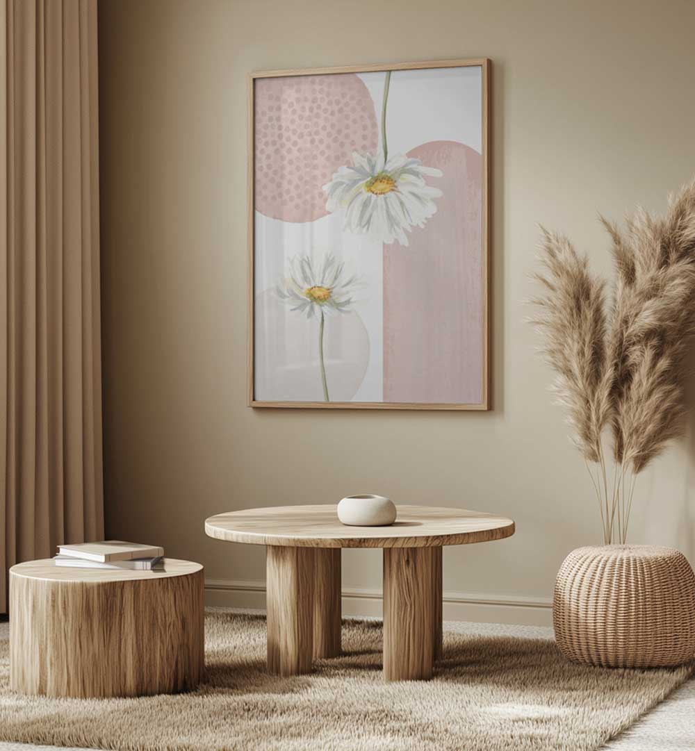 DAISY PINKS III , BOHO ART PAINTINGS