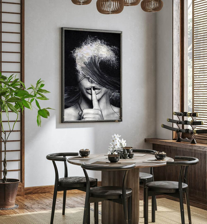 Stunning SECRETS AND WAVES, SURREAL ART PRINTS by Underdott, featuring a captivating blend of dreams and reality.