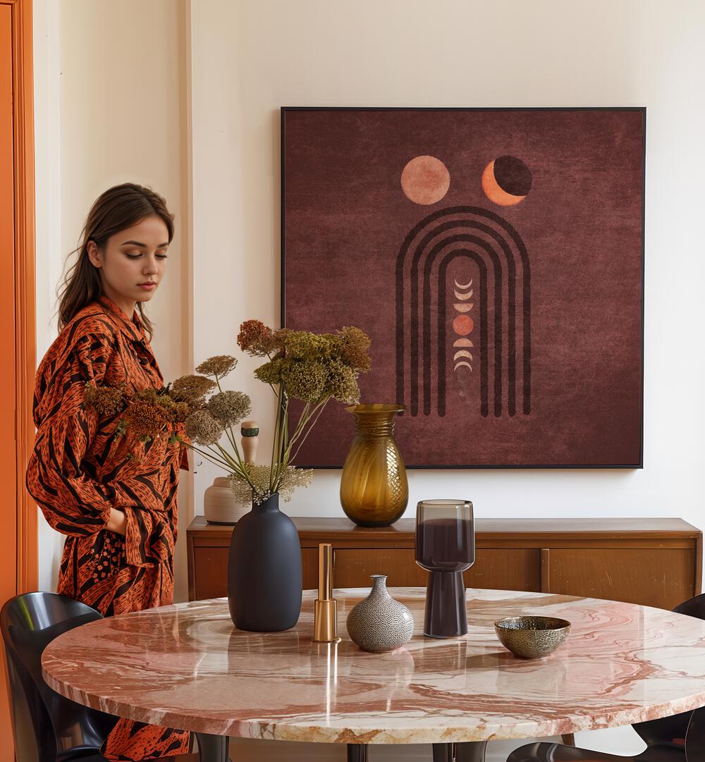 Boho art featuring the VISNE WATERCOLOR MOON PHASE, perfect for elevating your space with artistic brilliance.