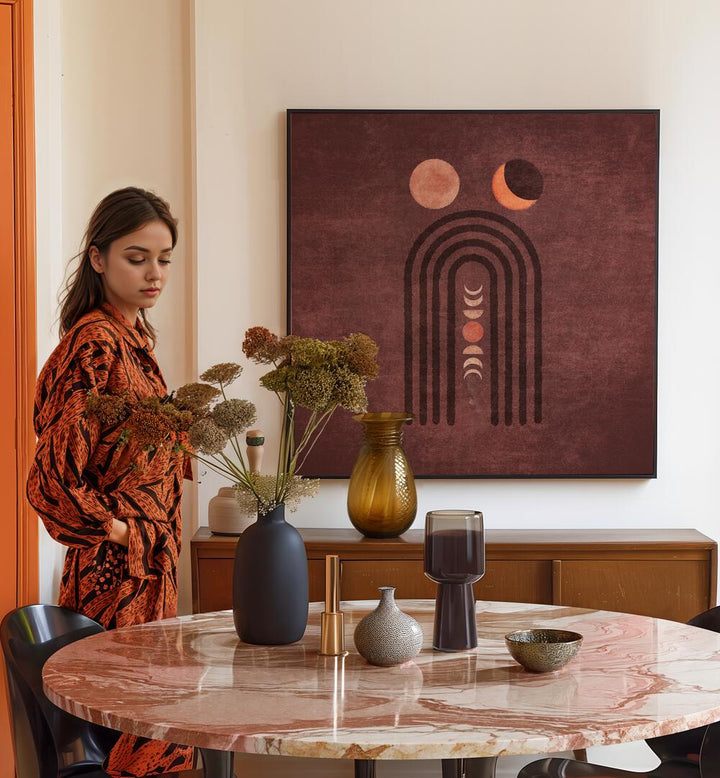 Boho art featuring the VISNE WATERCOLOR MOON PHASE, perfect for elevating your space with artistic brilliance.