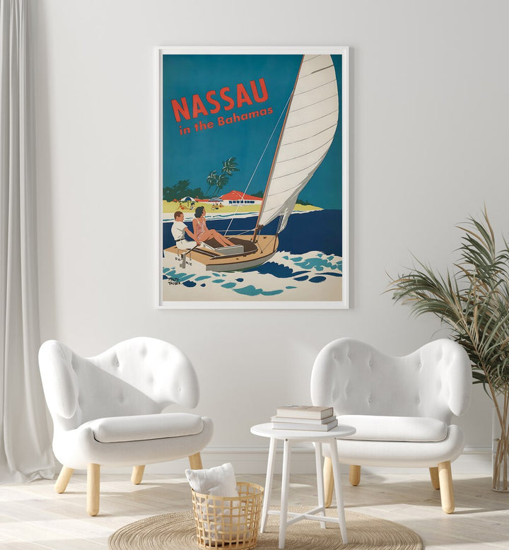 NASSAU I, VINTAGE TRAVEL POSTERS showcasing a sailboat scene, perfect for adding nostalgic charm to your decor.