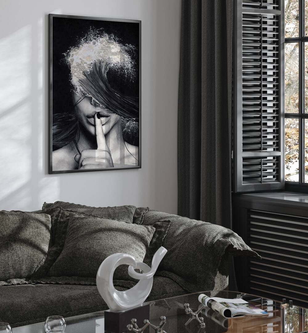 Stunning SECRETS AND WAVES, SURREAL ART PRINTS enhancing modern decor with dreamlike imagery by Underdott.