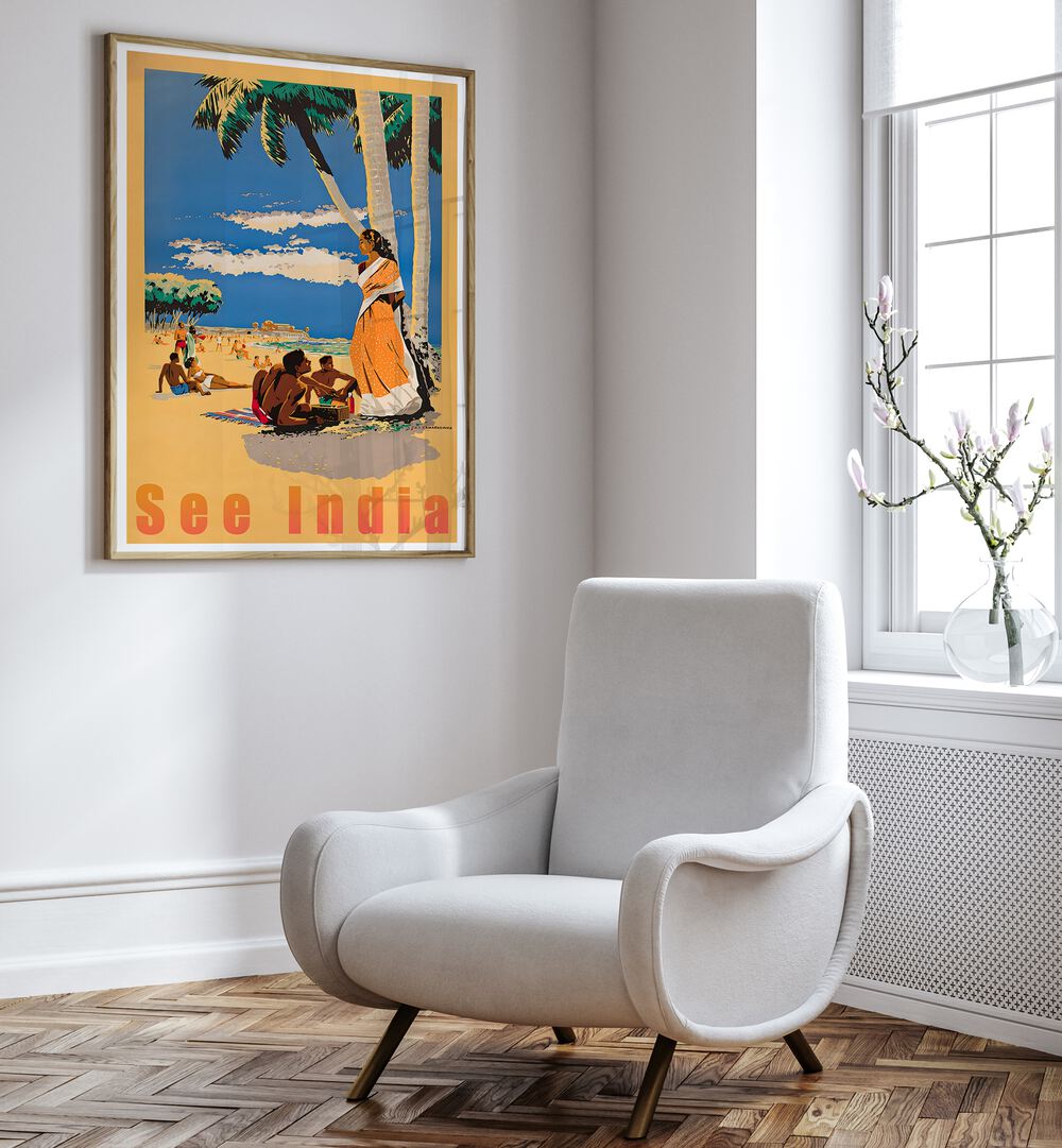 SEE INDIA, VINTAGE TRAVEL POSTERS showcase vibrant art that captures India's enchanting allure, perfect for any space.