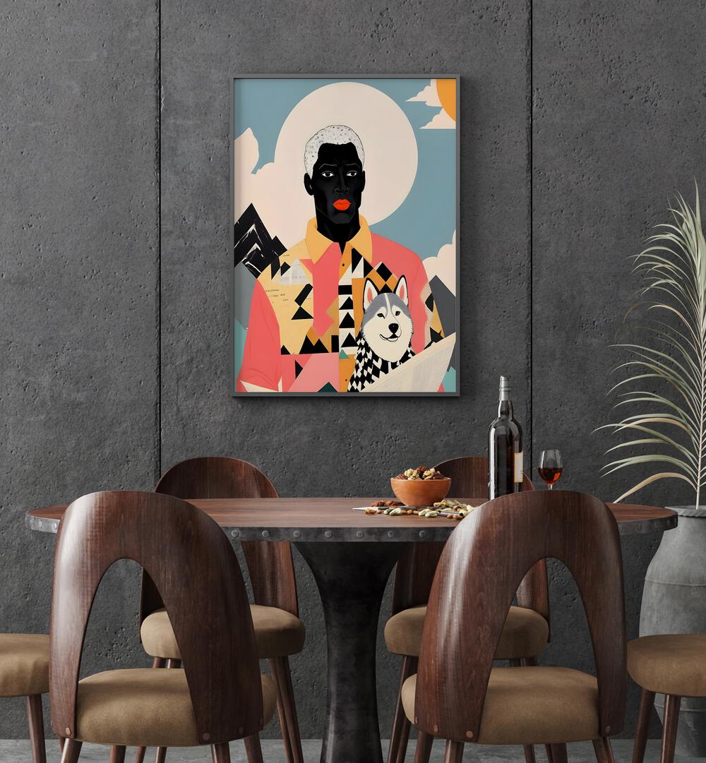 Exquisite WINTER COMPANION, PORTRAITS art print by Uma Gokhale, showcasing winter's charm and vibrancy in décor.