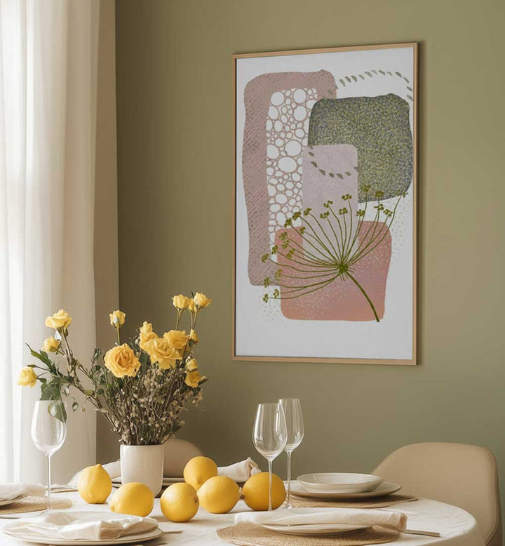 DELICATE PINK AND GREEN II , BOHO ART PAINTINGS