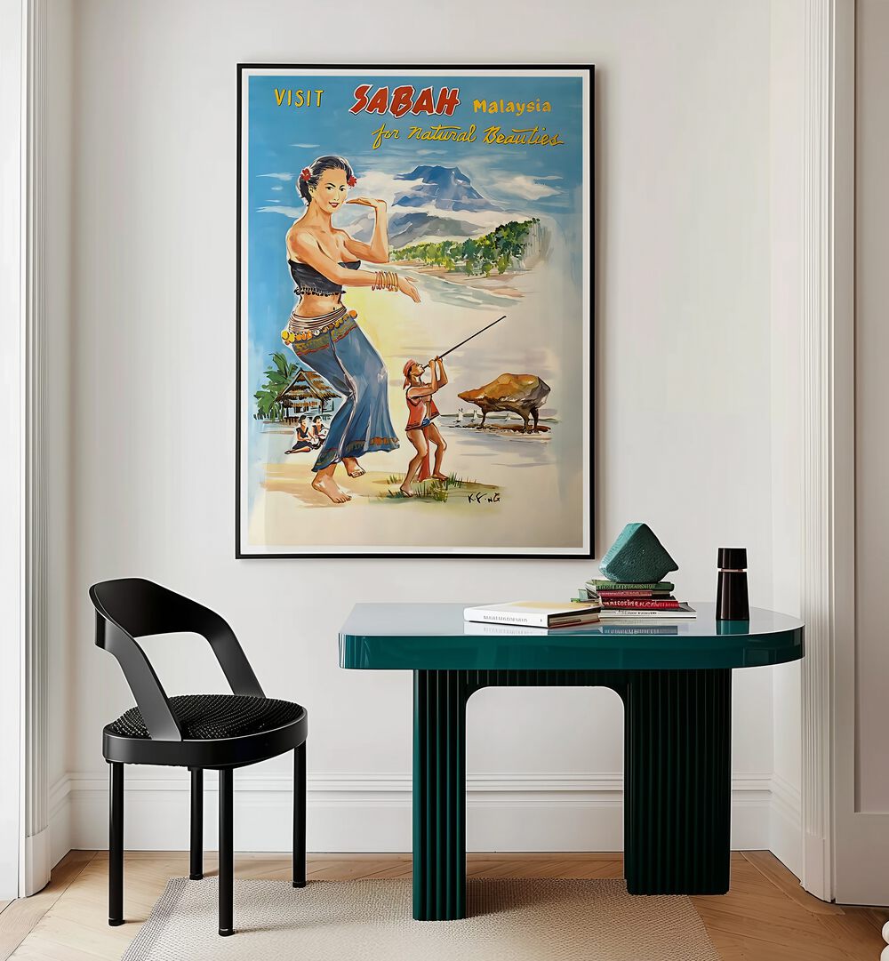 SABAH Vintage Travel Posters showcase vibrant artistry, inviting you to explore Sabah’s stunning landscapes and culture.