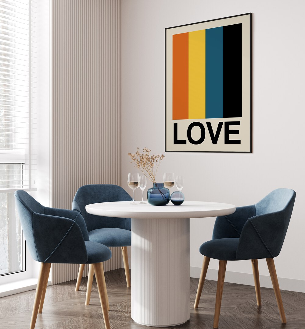 Vibrant RETRO STRIPE LOVE SUNDAZE, QUOTES poster adds nostalgic flair to any space, enhancing modern decor.