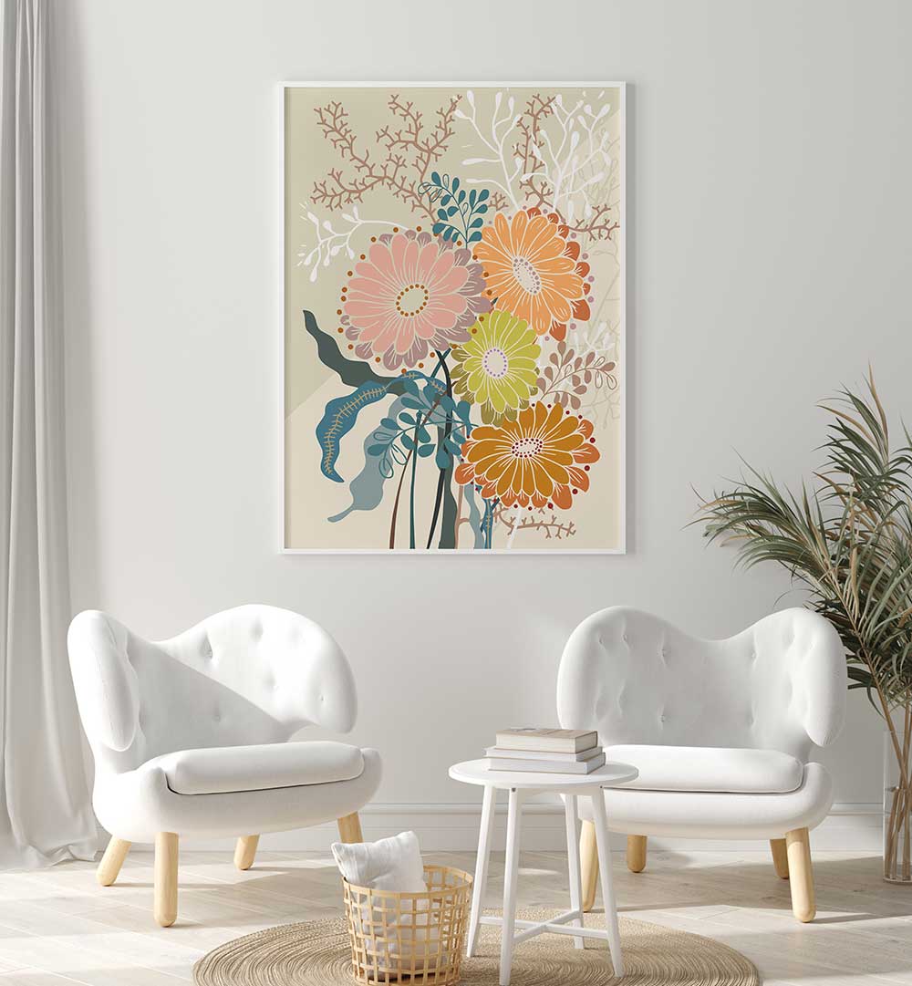 Brighten your home with SPRINGTIME I, FLORAL FLOWER PAINTINGS, showcasing vibrant floral designs and bold colors.