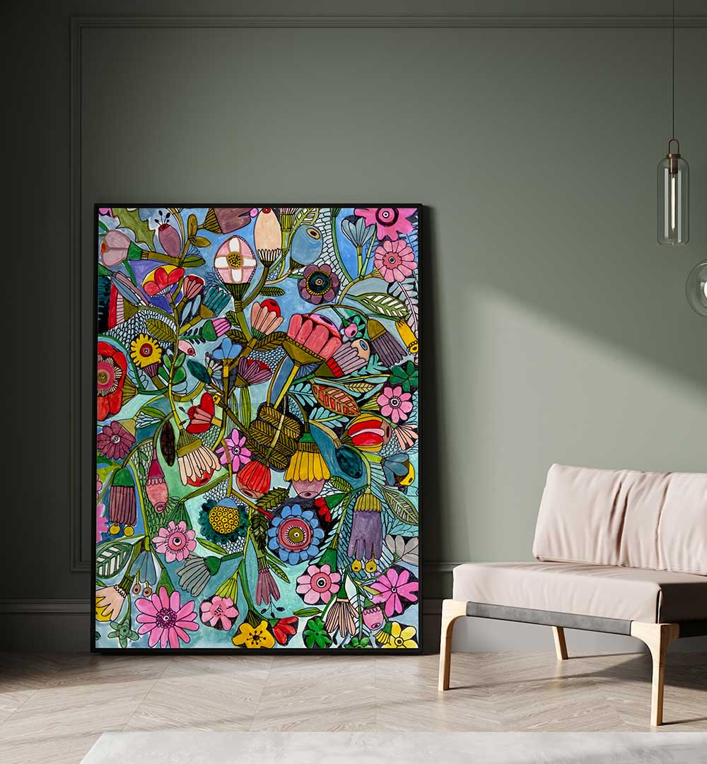 BLUEFLORAL , FLORAL FLOWER PAINTINGS