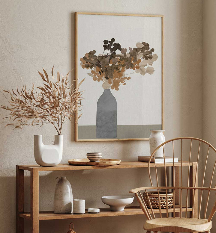 Stylish dried flowers in a vase, enhancing any room with floral flower paintings for elegant home decor.