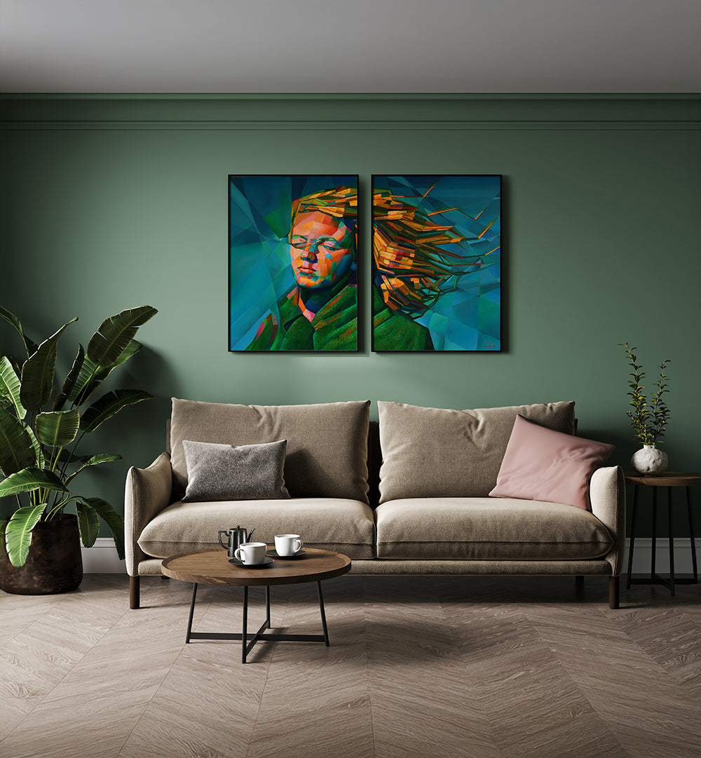 THE DREAMING WIND , SET OF 2 PAINTINGS
