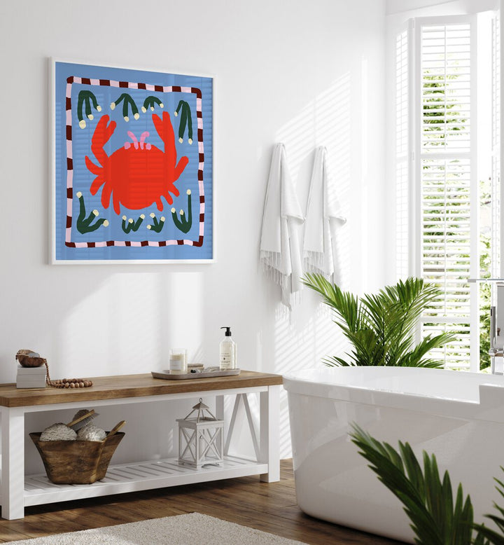 Vibrant CRAB, KITCHEN POSTERS enhance your culinary space with charm, perfect for seafood lovers.