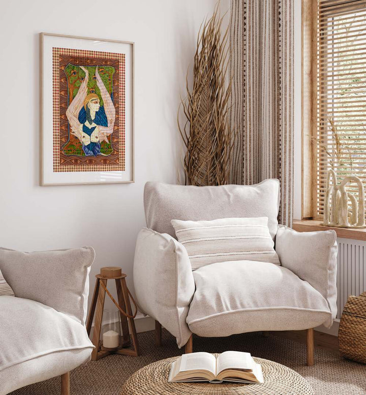 Elegant decor featuring ANIOL II, PORTRAITS artwork, enhancing the cozy ambiance of the living space.