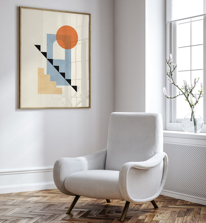 Modern decor featuring COMPOSITION III, BOHO ART PAINTINGS, enhances any space with geometric elegance.