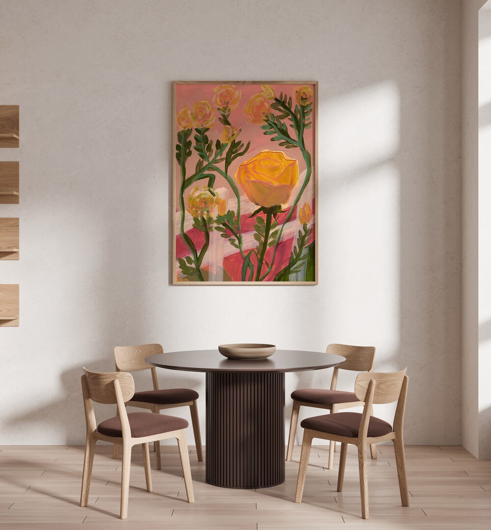 Brighten your space with YELLOW ROSES, FLORAL FLOWER PAINTINGS, showcasing nature's vibrant elegance. Perfect for any decor!