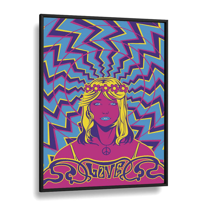 Bright pop art painting from the 70'S WOMAN SERIES II, capturing the vibrant spirit of the iconic era.