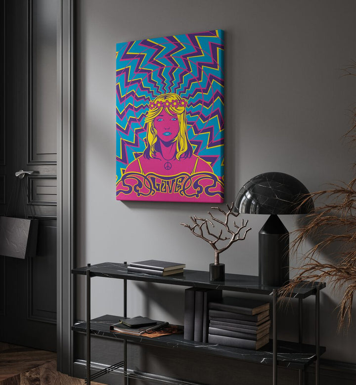 Vibrant 70'S WOMAN SERIES II, POP ART PAINTINGS showcasing 1970s spirit, perfect for art lovers’ collections.