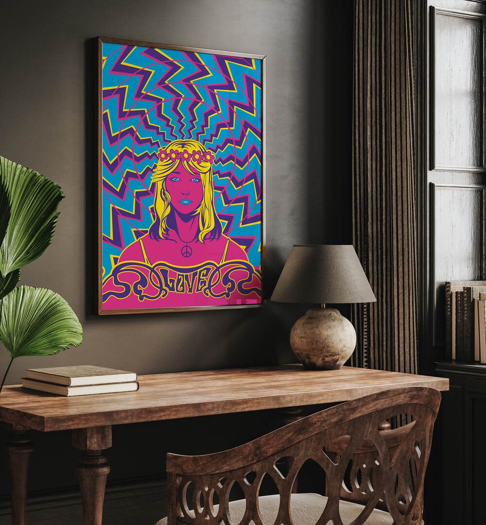Vibrant 70'S WOMAN SERIES II, POP ART PAINTINGS showcasing the dynamic spirit of the 1970s perfect for art lovers.