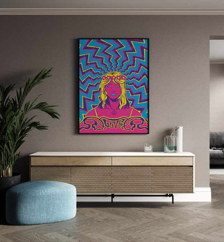 Vibrant 70'S WOMAN SERIES II, POP ART PAINTINGS showcasing 1970s spirit, perfect for art lovers' decor.
