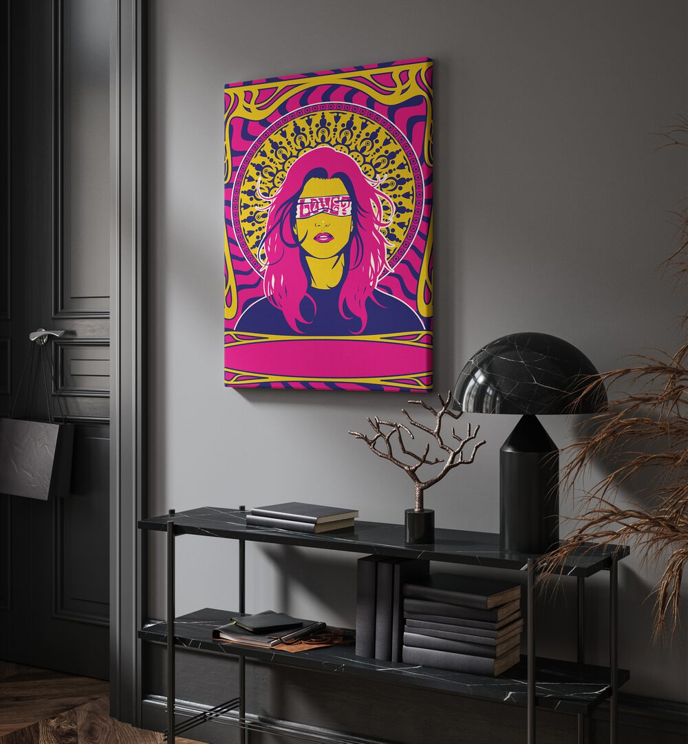 Vibrant 70's Woman Series I, Pop Art Paintings showcase bold 1970s style, perfect for elevating your space.