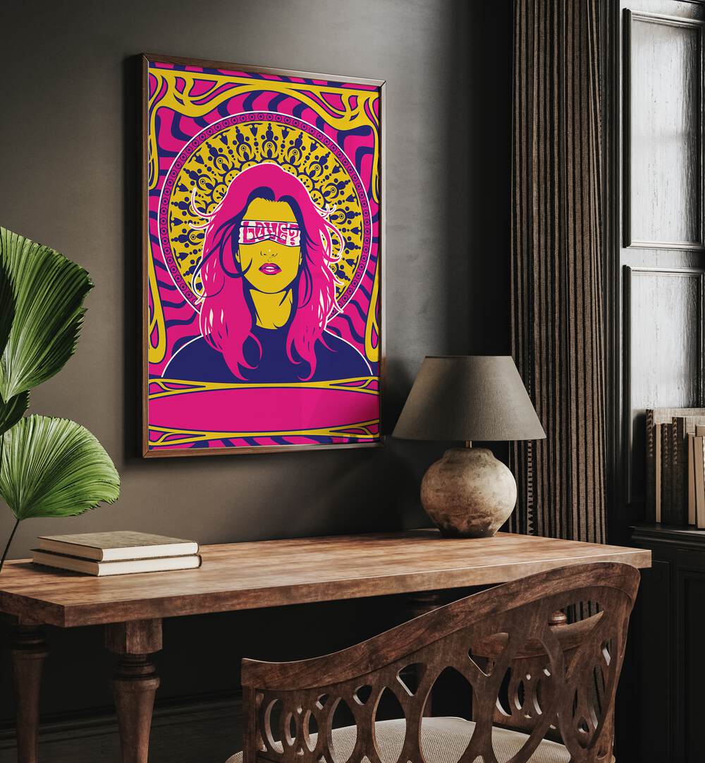 Vibrant 70's Woman Series I, Pop Art Paintings, perfect for elevating your space with bold 1970s style.