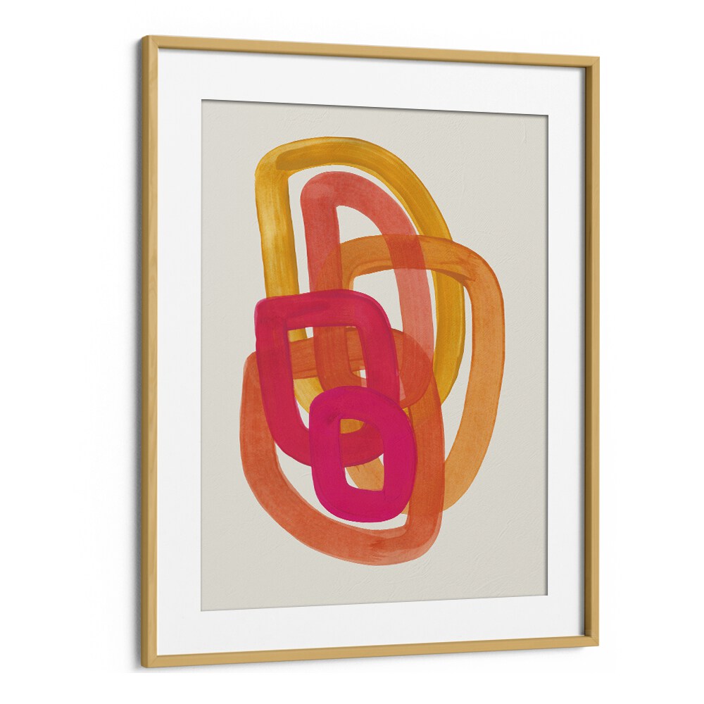Colorful 70's Spiral, abstract paintings by Ejaaz Haniff, beautifully framed to enhance your home decor.