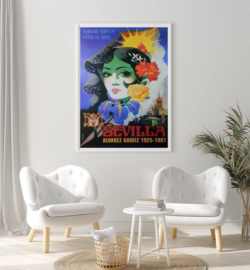 Decorate your home with SEVILLA, VINTAGE TRAVEL POSTERS that capture the vibrant essence of Spain's iconic city.