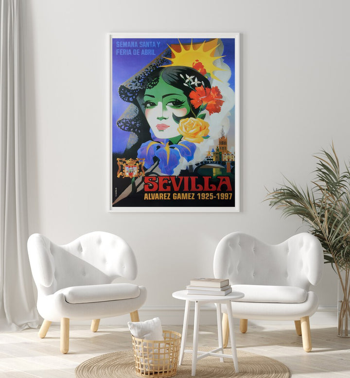 Decorate your home with SEVILLA, VINTAGE TRAVEL POSTERS that capture the vibrant essence of Spain's iconic city.