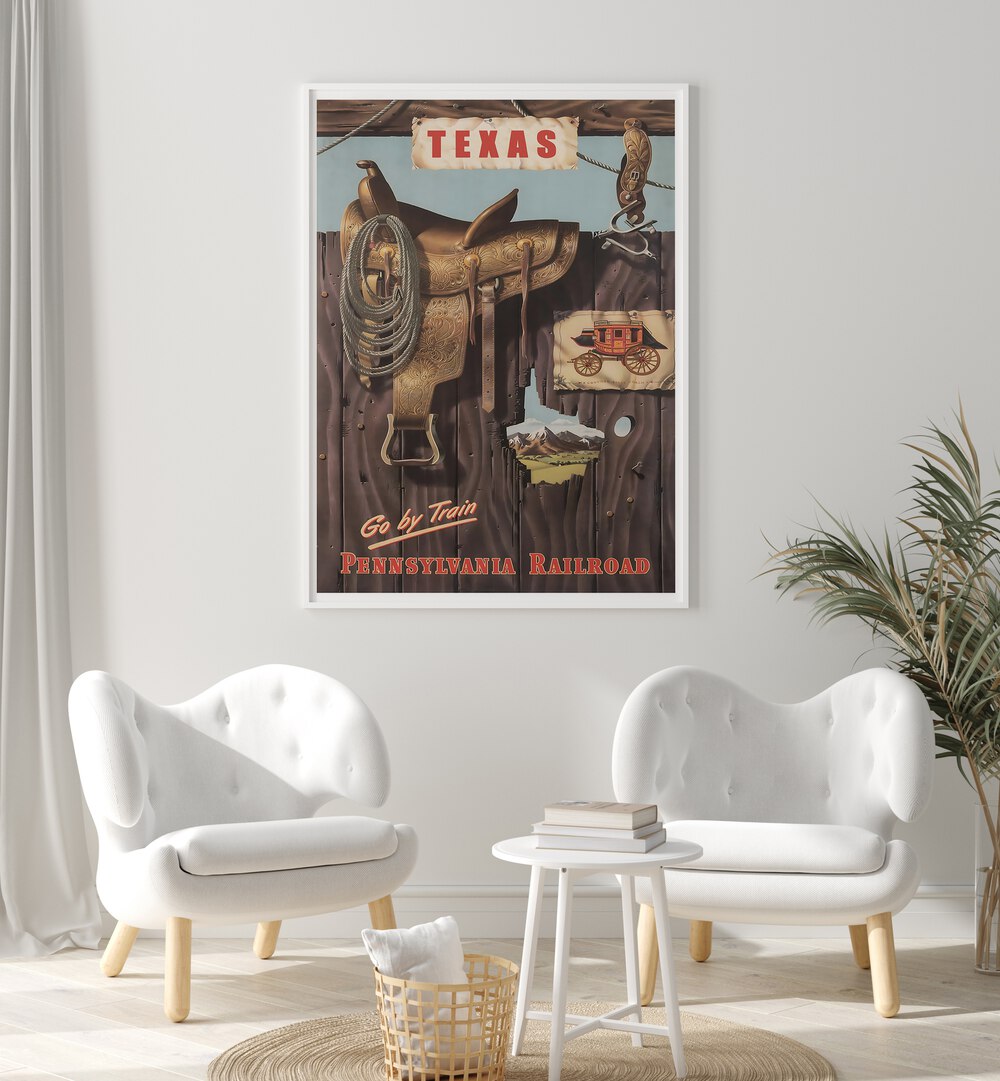 TEXAS I, VINTAGE TRAVEL POSTERS showcase iconic Texan culture with stunning artwork, perfect for decor enthusiasts.
