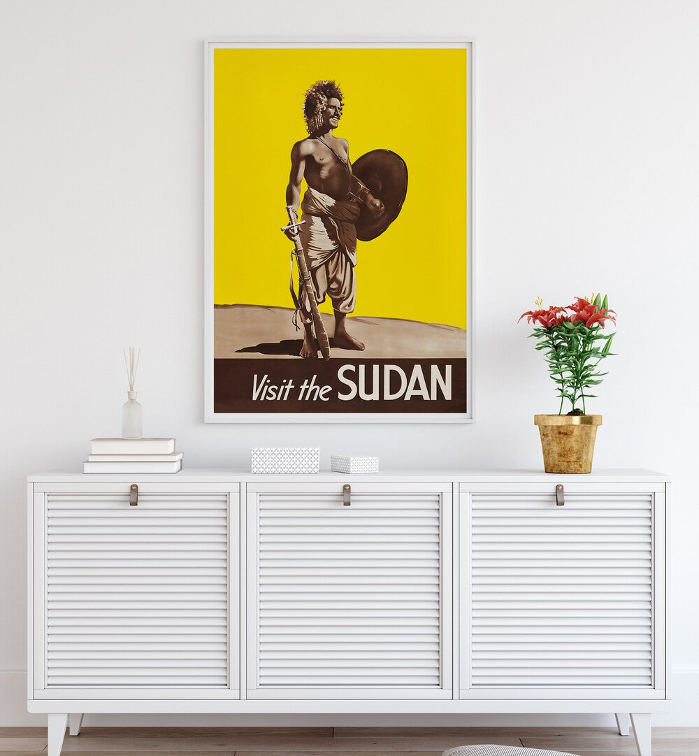 Explore SUDAN, VINTAGE TRAVEL POSTERS showcasing a striking design that celebrates the beauty of Sudan.