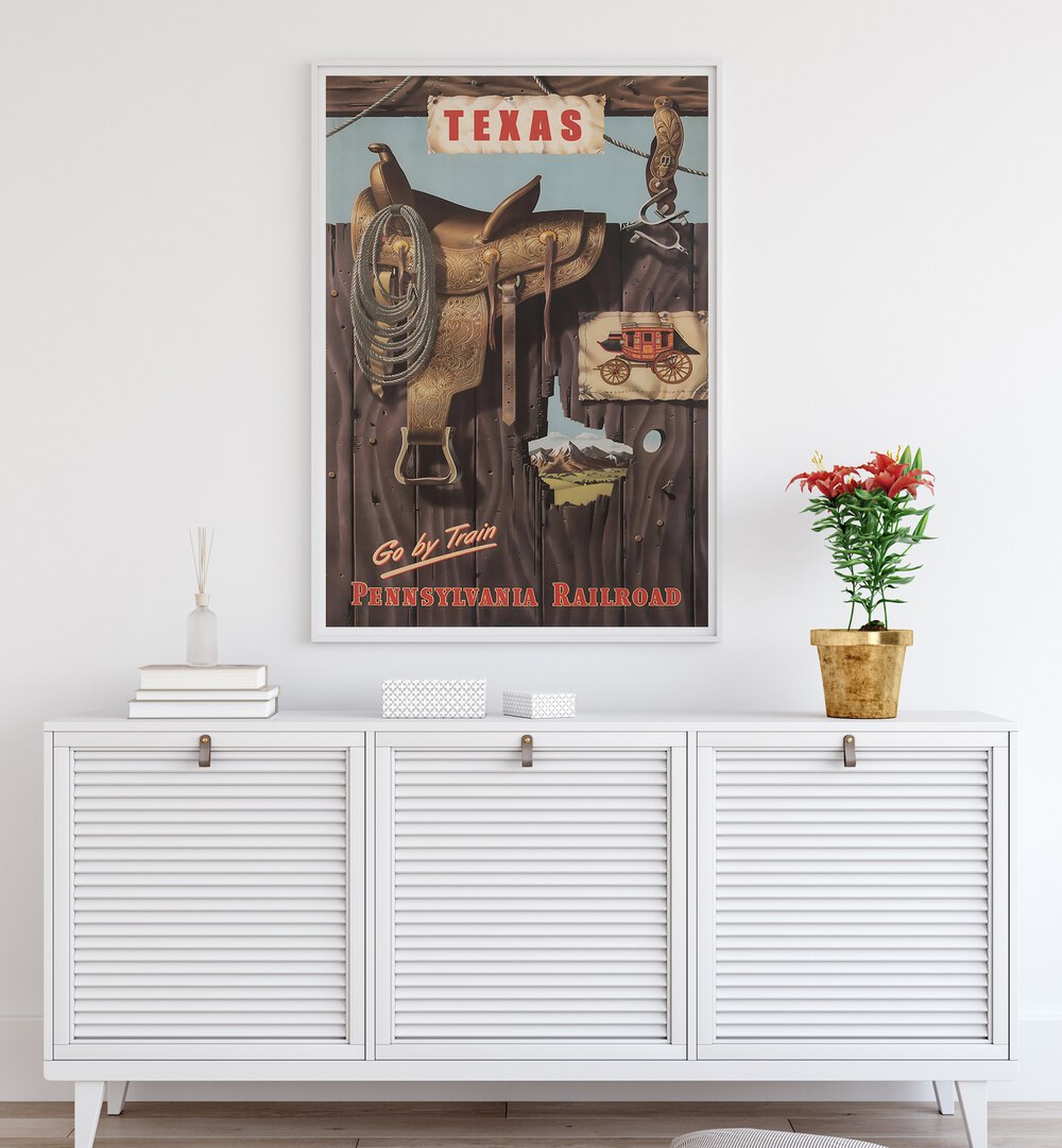 Decorate your space with TEXAS I, VINTAGE TRAVEL POSTERS, showcasing the Lone Star State's charm and history.