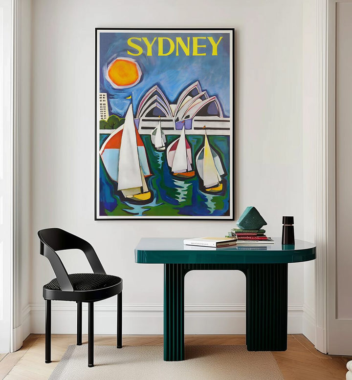 Bright SYDNEY, VINTAGE TRAVEL POSTERS showcasing iconic landmarks, perfect for stylish home or office decor.