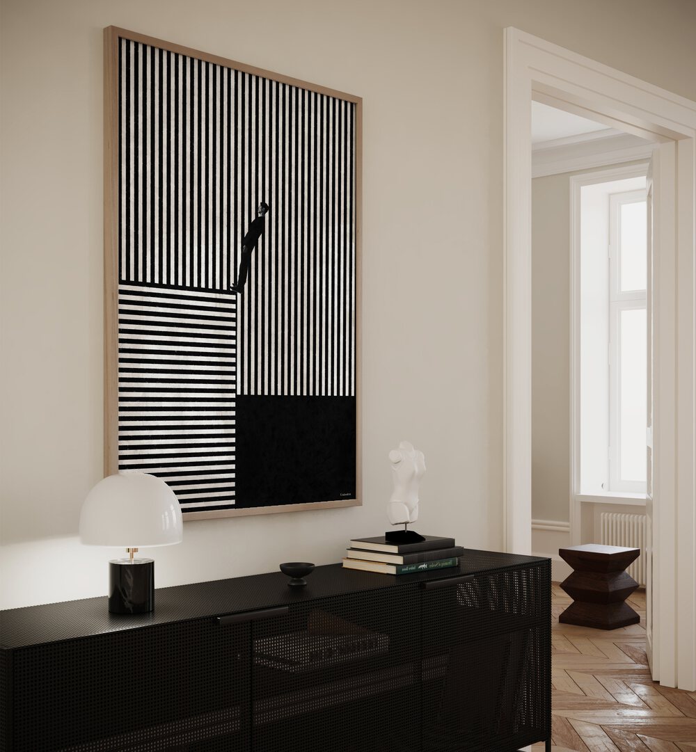 Decorate your space with STRIPED ILLUSION, GEOMETRIC ART PRINTS from Underdott, blending style and modern design.