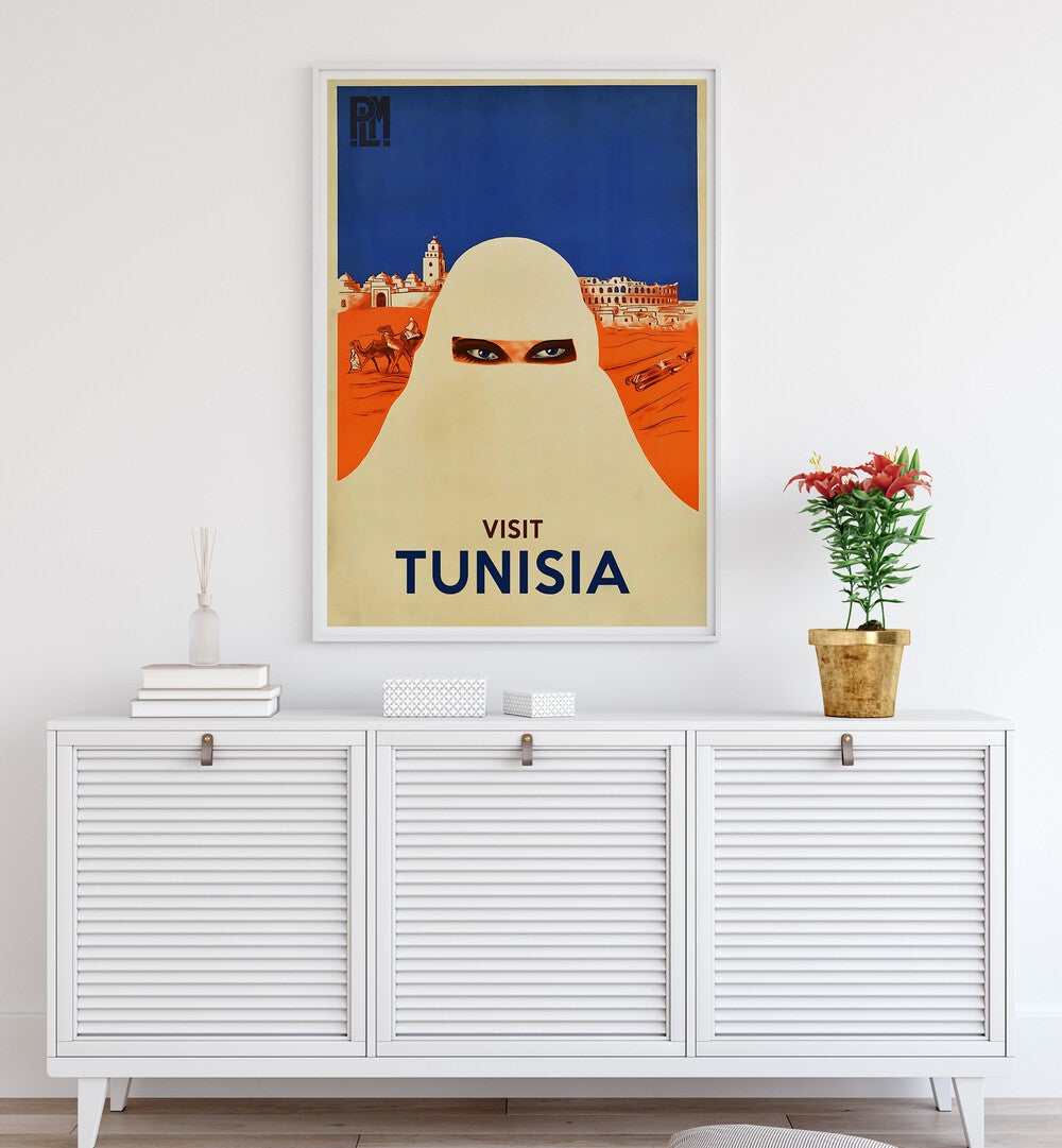 Explore TUNISIA , VINTAGE TRAVEL POSTERS showcasing enchanting landscapes, perfect for any travel enthusiast's collection.