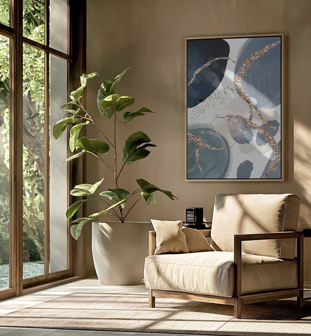 DENIM BLUE , BOHO ART PAINTINGS