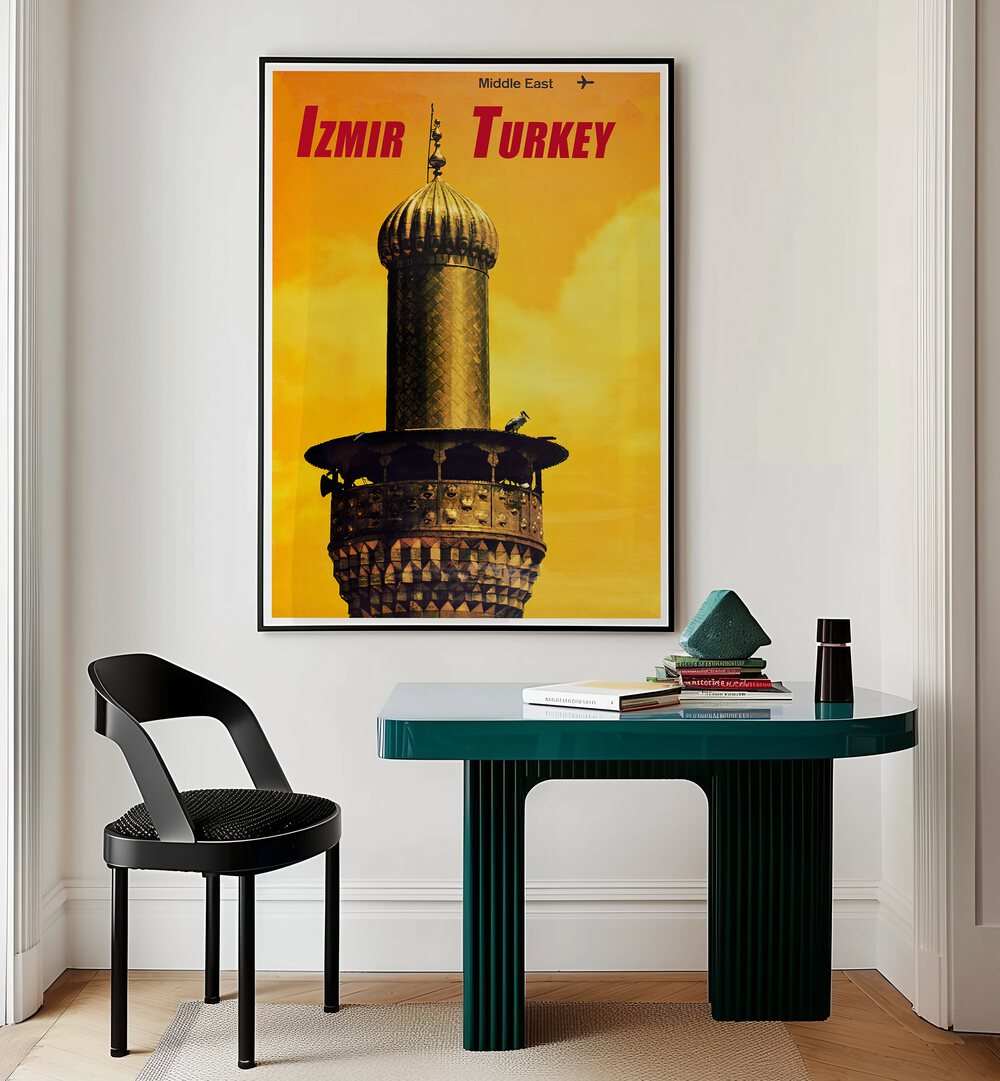 "TURKEY III, VINTAGE TRAVEL POSTERS featuring Izmir's iconic tower, perfect for enriching your space with culture."