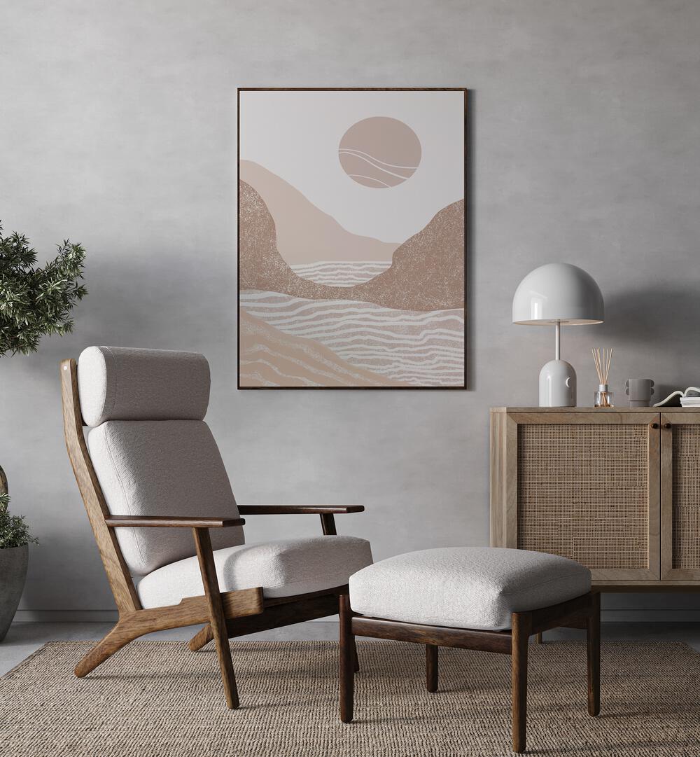 Stylish SUNSET SEASCAPE ART, BOHO ART PAINTINGS, enhancing modern interiors with warm beach-inspired hues.