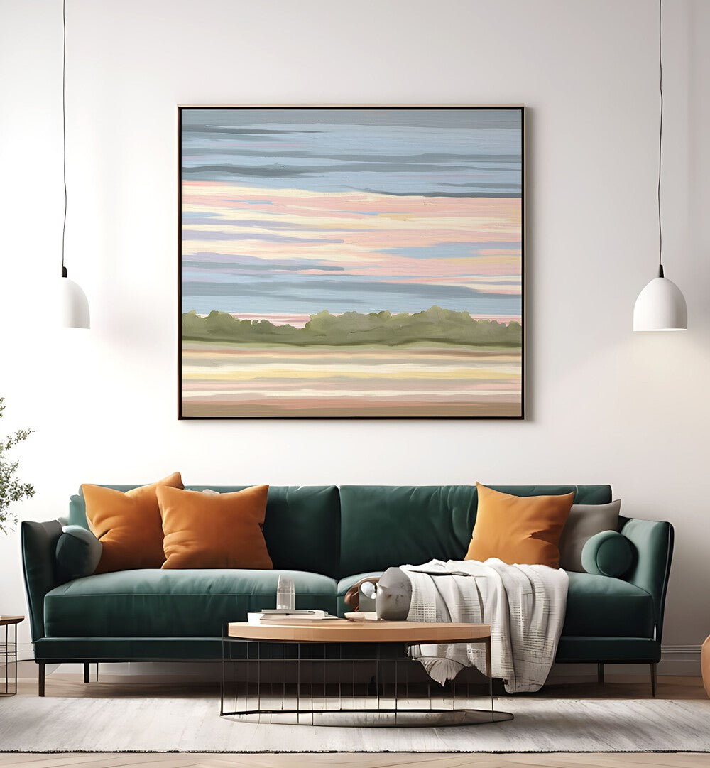 Transform your space with STREAKING II, LANDSCAPE PAINTINGS showcasing serene colors and nature's beauty.
