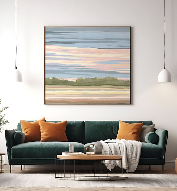 Transform your space with STREAKING II, LANDSCAPE PAINTINGS showcasing serene colors and nature's beauty.