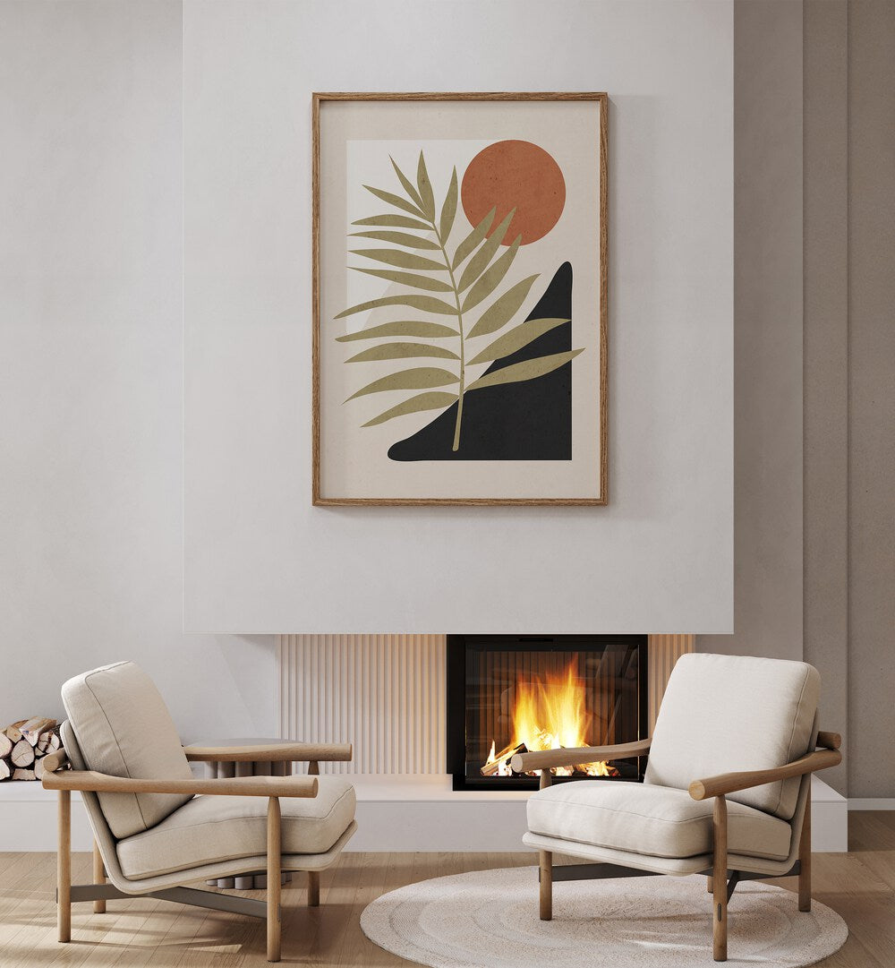 Tropical Leaf Abstract Art, Boho Art Paintings enhance your space with earthy tones and vibrant hues, perfect for decor.