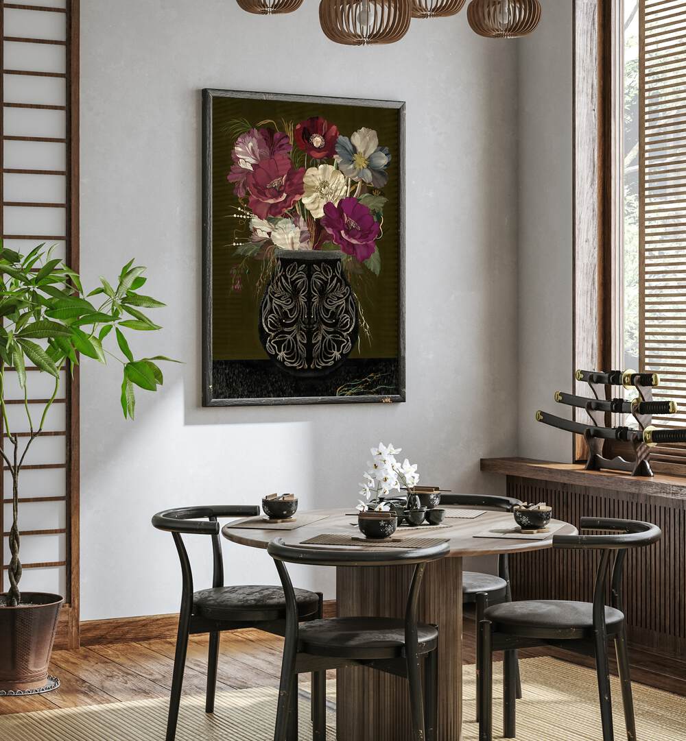 Elegant VINTAGE BOUQUET, FLORAL FLOWER PAINTINGS displayed in a stylish setting, perfect for timeless decor.