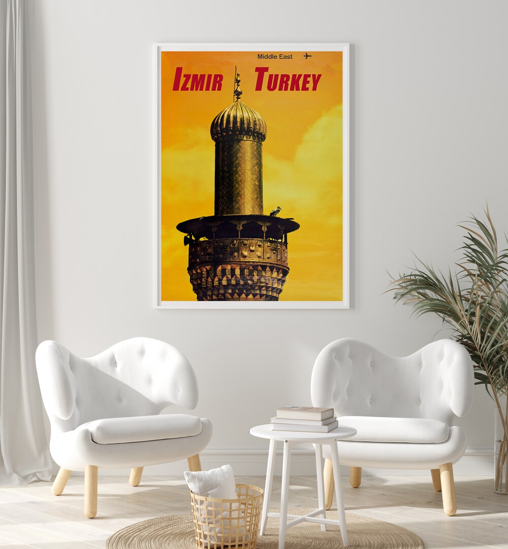 Izmir Turkey poster from TURKEY III, VINTAGE TRAVEL POSTERS, showcasing stunning architecture and vibrant colors.