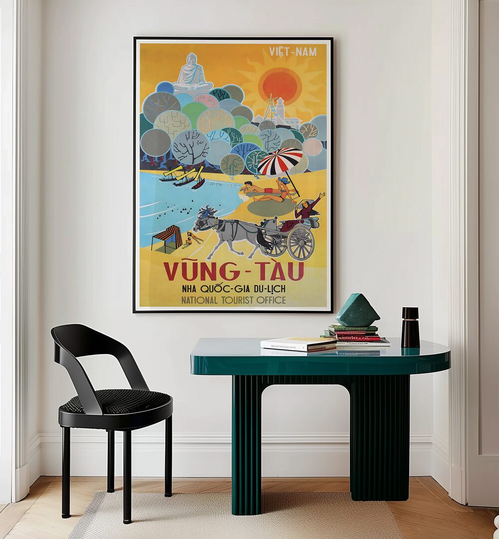 VUNG-TAU, VINTAGE TRAVEL POSTERS showcase vibrant art that evokes nostalgia for Vietnam's beautiful shores.
