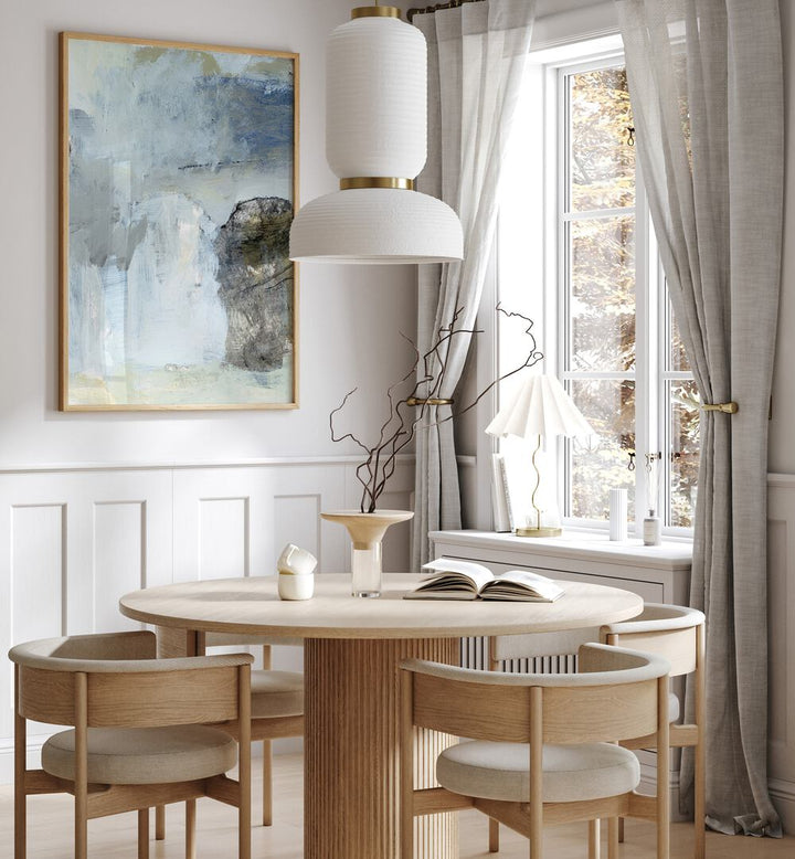 Stunning BLUE, ABSTRACT PAINTINGS by Dan Hobday enhance modern decor, creating a serene sanctuary in any living space.