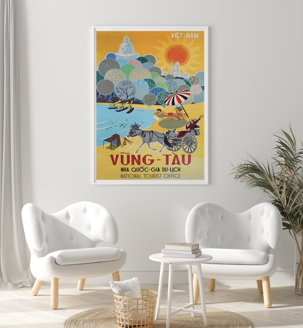VUNG-TAU, VINTAGE TRAVEL POSTERS showcase vibrant art, capturing Vietnam's timeless charm for your wall decor.